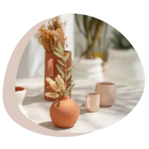 Image d'un pot en céramique terracotta avec une plante